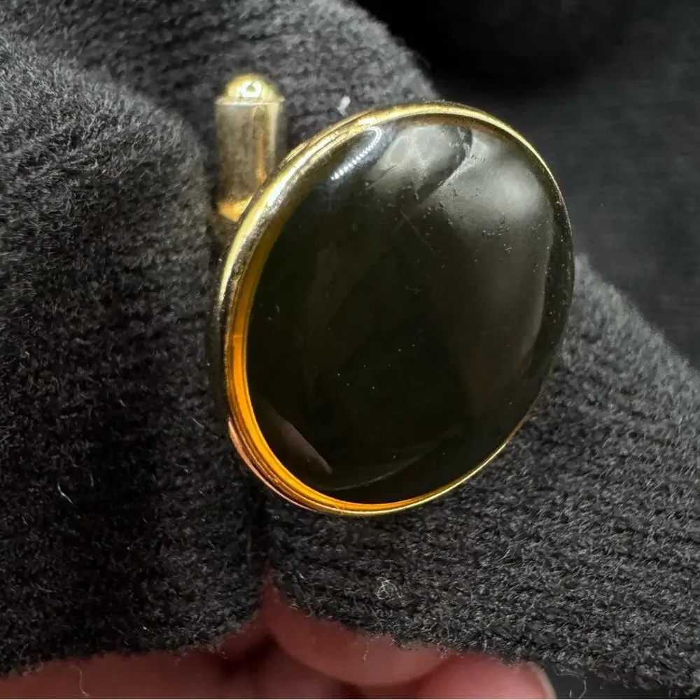 Vtg The Competition Black Onyx Cufflinks in Original Box